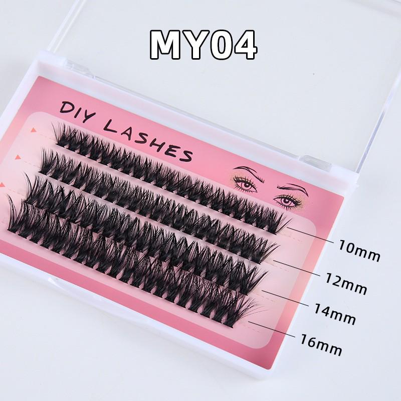 Natural Curly Clustered False Eyelashes for Manga Eyes - Large Capacity