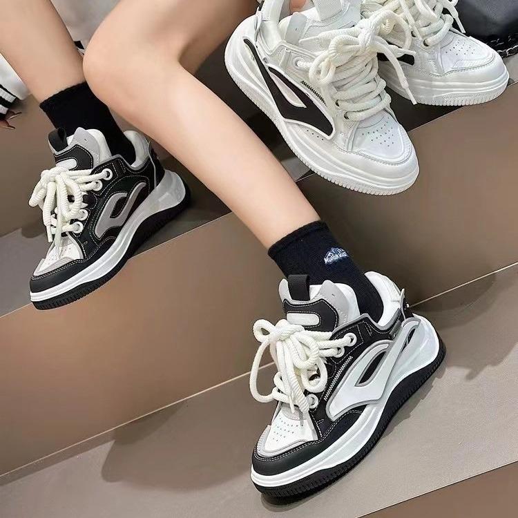 Zhao Ruth Xiaobai Shoes Women's 2025 New Versatile Casual Platform Dad Shoes Women's Skateboard Single Shoes Breadboard Shoes Women