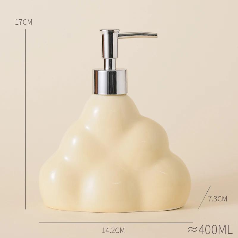 Cloud Shape Ceramic Liquid Soap Dispenser Pressing Bottle Bathroom Shampoo Shower Gel Dispensing Bottle BathroomAccessories Gift