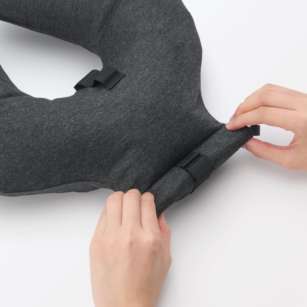 MUJI Fluffy Neck Dark 34 x 33 84475498 Cushion, Gray, Approx. cm,