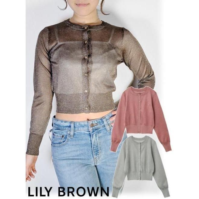 (10% OFF & 300 yen OFF for a limited time) Lily Brown / Lily Brown Sheer Knit Cardigan 26 Spring/Summer LWND262038