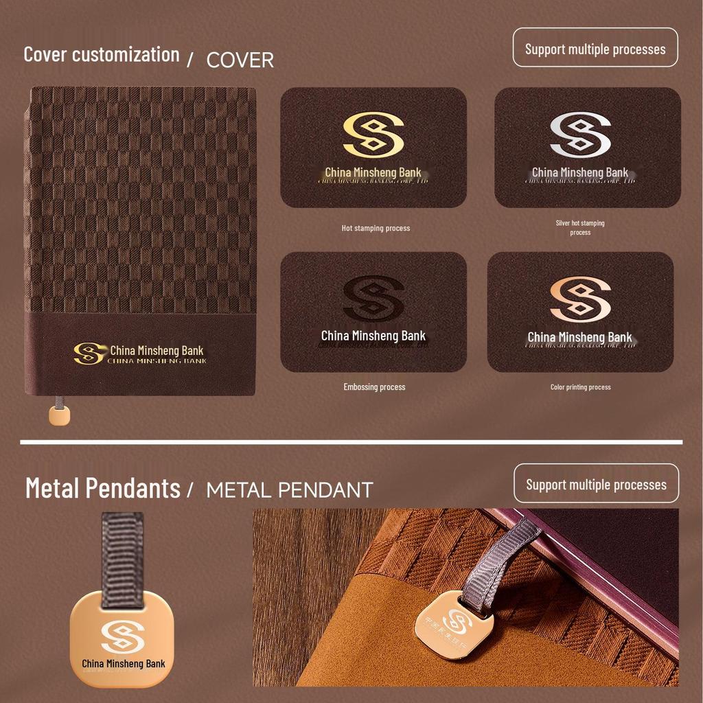 Retro Plaid A5 Soft Leather Notebook - Custom Business Diary with Thick Daolin Paper, High Aesthetic Value