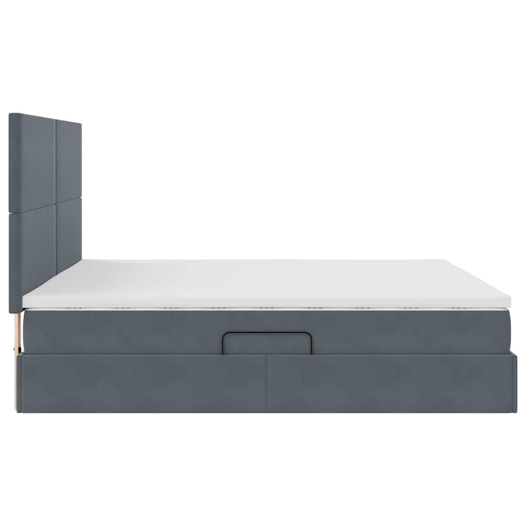 Storage Bed with Mattress Dark Gray 160 x 200 cm Velvet