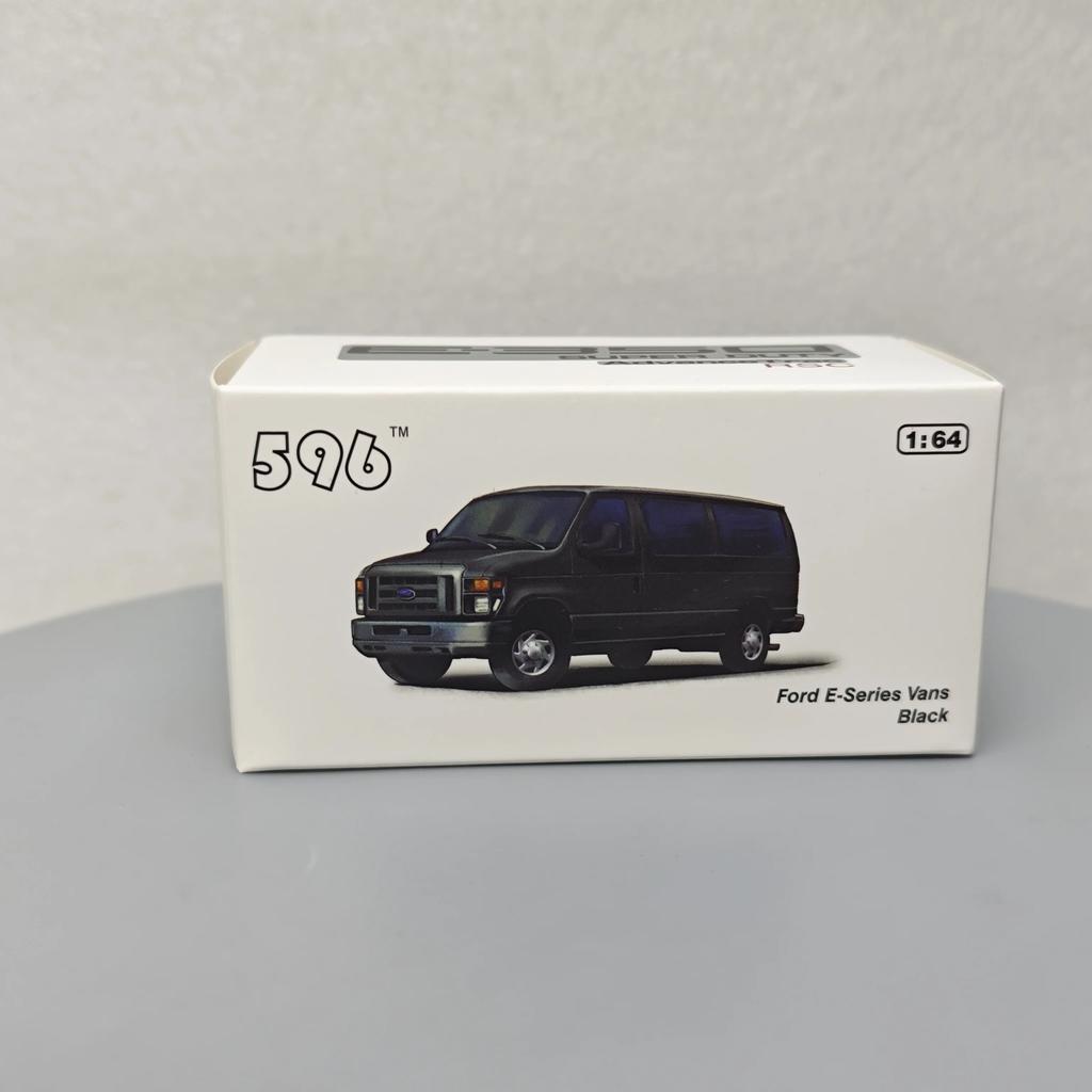 596 1:64 Ford E-Series Vans E350 Polizeiauto Legierungsmodellauto Diecast Miniaturauto Kinderspielzeug Geschenk
