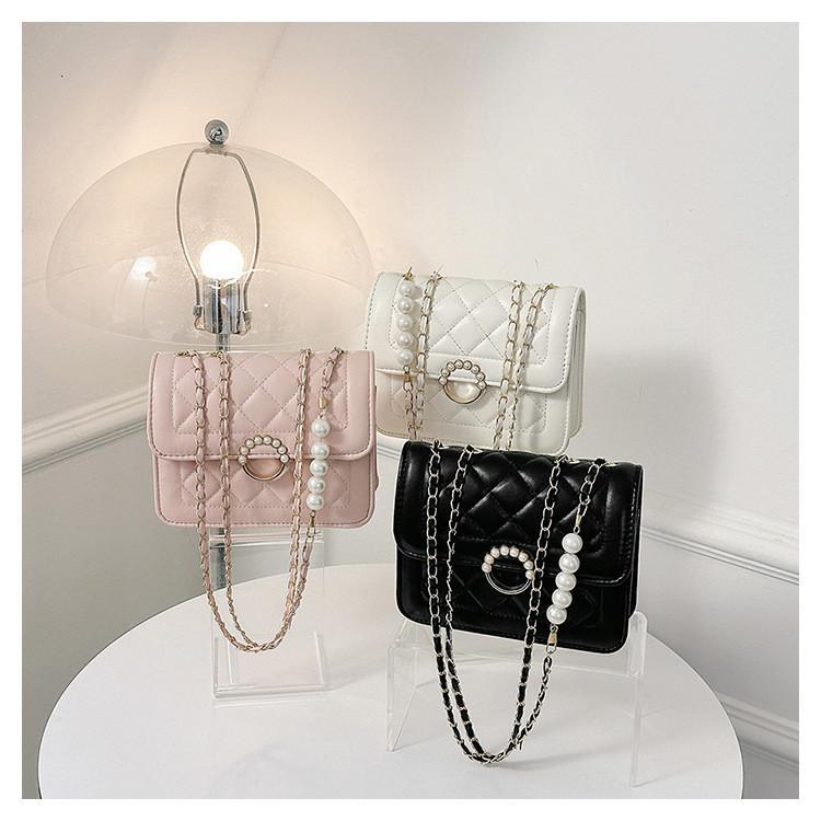 Trendy Chic Grid Chain Crossbody Bag 2023 New Fashionable Pu Small Shoulder Bag Women