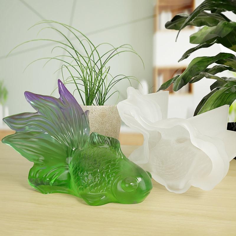 Large Goldfish Ornament Crafts Silicone Mold Epoxy Jewelry Mold Resin Casting Pendant Mold Suitable for Diy Crafts