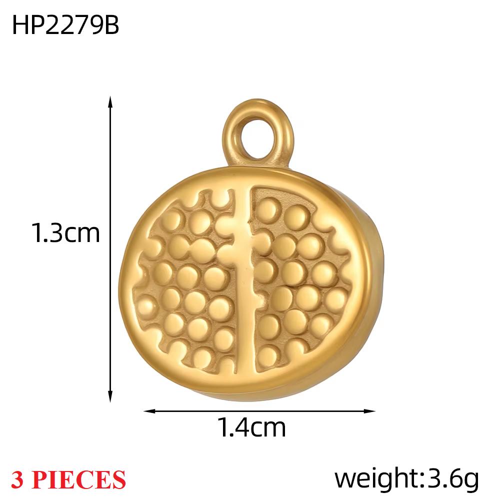3PCS/LOT CARLIDANA Gold Plated Stainless Steel Charms, Cute 3D Mushroom Candy Fruit Pendants for DIY Bracelet Earring Jewelry