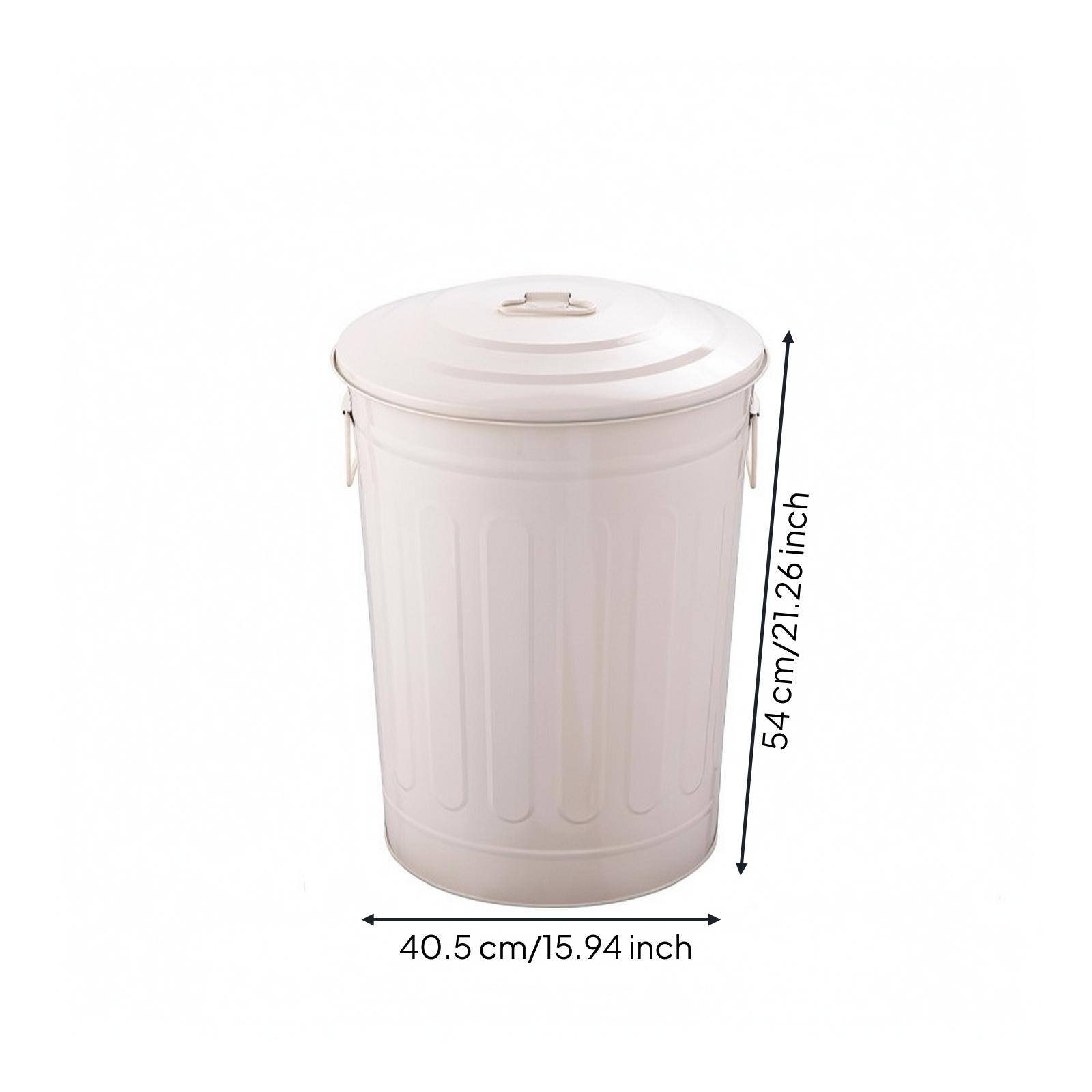Metal Trash Can with Lid Heavy-Duty