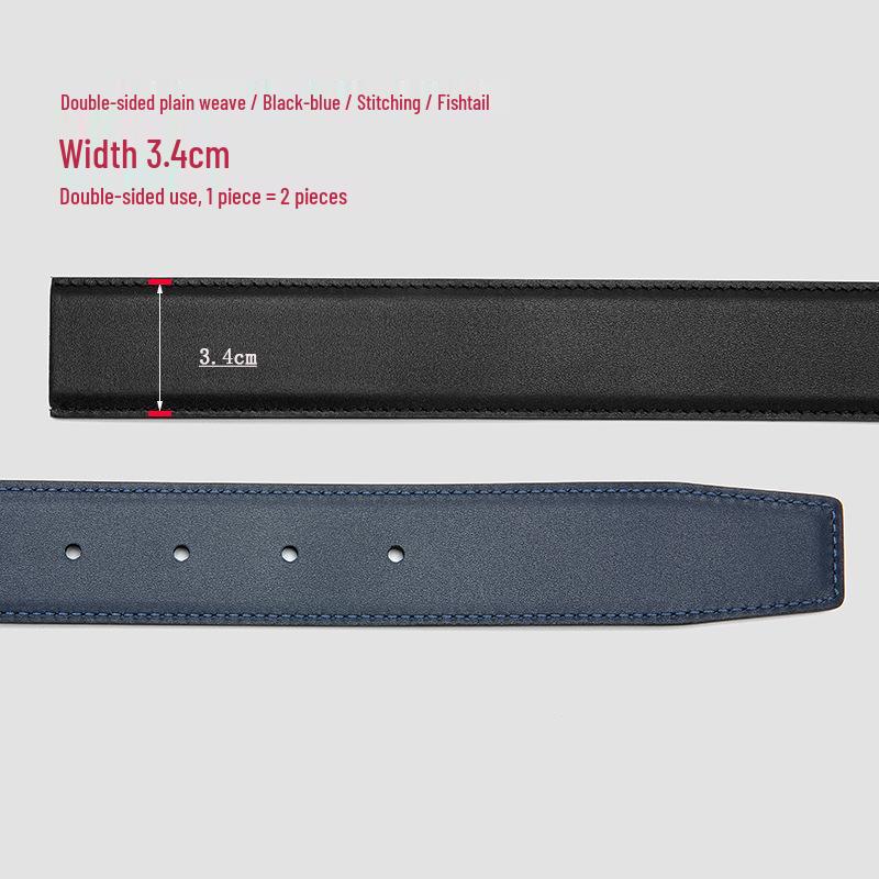 

Мужской прочный ремень из натуральной перфорированной кожи: Стильный аксессуар для брюк без пряжки NF 105cm