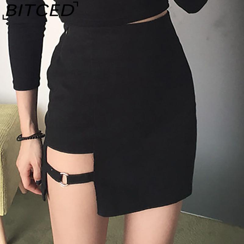 BITCED Women's Fashion Casual Solid Color Print Summer Spring Short Skirt