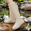 Women's Medium and High Rain Shoes Waterproof, Non-slip and Warm Rain Boots Fishing Work Four-season Boots Takeaway Rubber Shoes Water Boots