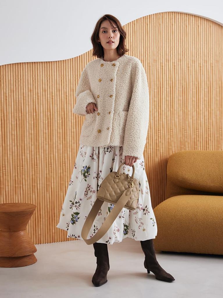 Botanical Print Balloon Skirt 09WFS255033IVR1