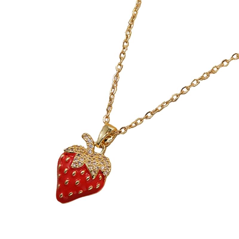 Stijlvolle Aardbeivorm Hanger Ketting Ketting Handgemaakte Fruit Hanger Ketting Perfect voor Feest Dagelijks Gebruik