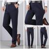 [Minax] slacks men's no tack spring slim fit stretch commute For work business pants washable Beautiful legs large size (Navy,34)