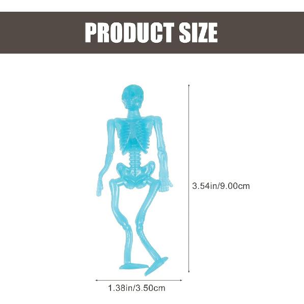 PRETYZOOM 15Pcs Halloween Stretchy Skeleton Toys Skull Sticky Toys Squeeze Toys Bendable Man for Party Favors Goody Bag Fillers Classroom Prizes
