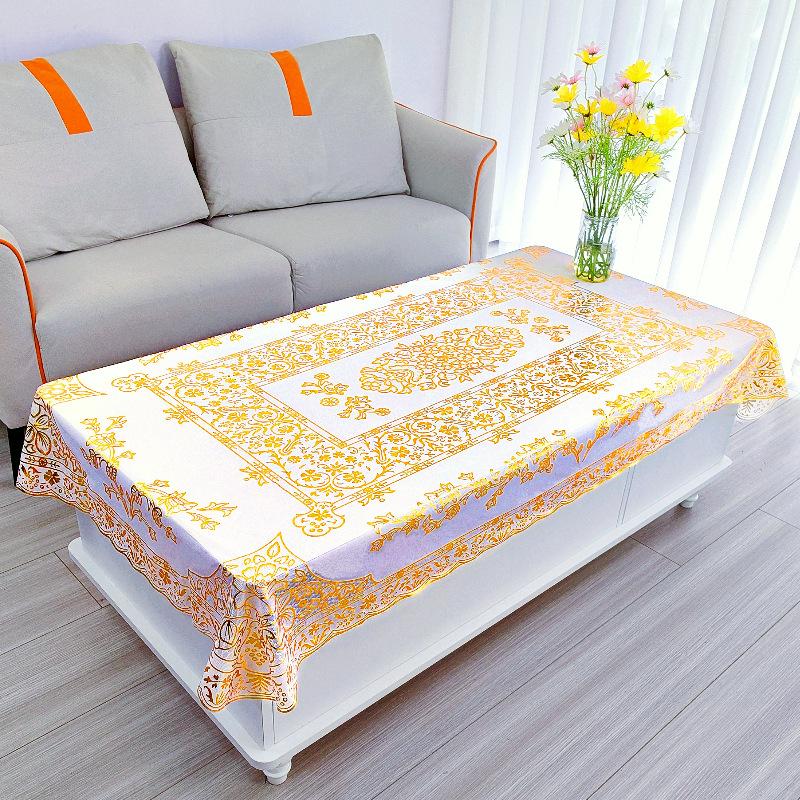 

Waterproof, Oil-Proof And Anti-Scalding Coffee Table Tablecloth Leave-In Rectangular Dining Table Cloth Household Living Room Light Luxury Tablecloth 110*160cm (lace on four sides)