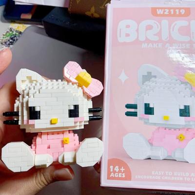 Sanrio Hello Kitty Nuovo Mattoncino Figura Anime Kuromi Giocattoli Assemblati Ornamento Decorativo Modello Puzzle per Bambini Bambole Regali