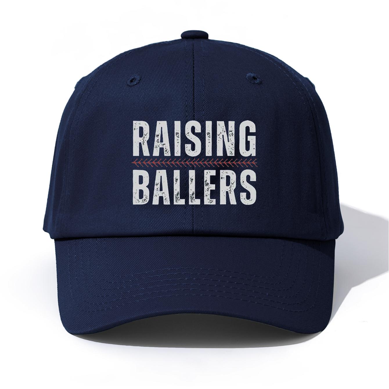 

1pc RAISING BALLERS Print Baseball Cap for AdultsMinimalist Retro Style Casual Soft Adjustable Dad HatPerfect As Gift