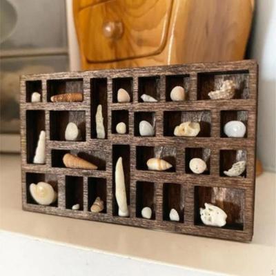Mini Mensola Portaoggetti Miniatura Vassoio Espositore per Gioielli in Legno Vetrina Decorazione per la Casa Porta Anelli Orecchini
