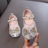 Herbst-Neustil damenhafte Baby-Mädchen-Mädchen-Prinzessin Strass-Flats, Lederschuhe, Tanzaufführungsschuhe