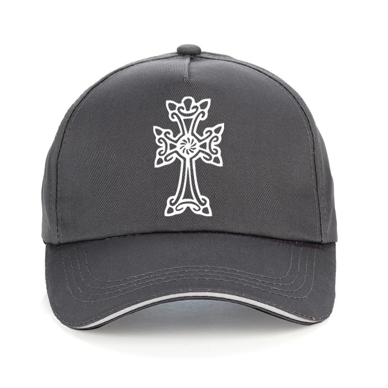 Armenian Orthodox Cross Caps For Men Fashion Print Adjustable Dad Snapback Hat Casquette Homme Summer Outdoor Baseball Cap