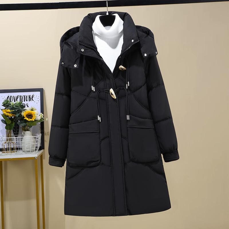 Cotton Clothes Women's 2025 New Winter Korean Loose Mid-length Buckle Padded Jacket Fashionable Casual Down Padded Jacket