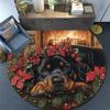 Rottweiler Round Area Rug,Carpet Rug for Living Room Bedroom Sofa Playroom Decor,Non-slip Floor Mat