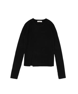 ROIDESROIS Scarf Set Round Neck Ribbed Knit (Black)