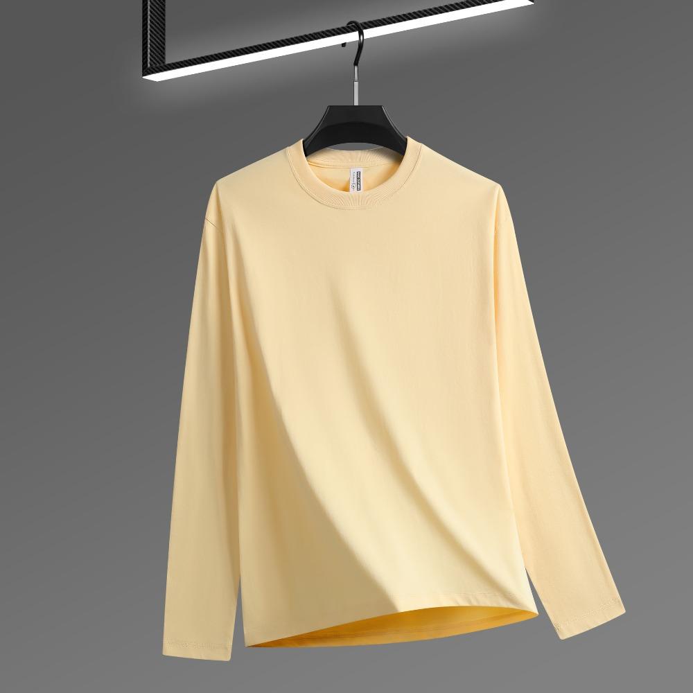 New Simple Basic Versatile Long-sleeved Men's Spring and Autumn High-quality Round Neck Inner Loose Bottoming Shirt Top