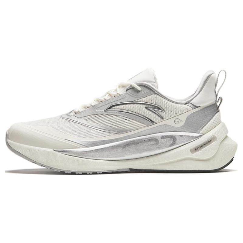 Anta Cushioning, Wear Resistant Low Top Running Shoes Men's White Silver Sneakers 912345538-2