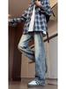 Hong Kong trendy men's summer new personalized letter jeans hip hop ins trendy high street trendy ruffian handsome trousers