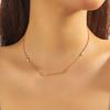 Gold Plated 3D Heart Station Chain Necklace, Stainless Steel Dainty Heart Pendant Choker, Waterproof Minimalist Jewelry for Women Gift
