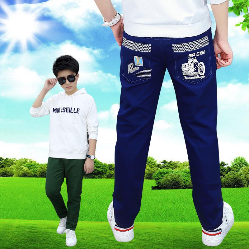 Children Trousers Kids Clothing Casual Pants Waist Mid Elastic Cotton Casual Jeans Boys