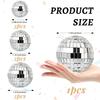 10PCS Disco Ball Cake Topper, 1970s Dance Party Supplies, Small Cake Picks and Decorations for 70s Theme Party