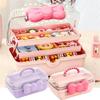 Children' S Hair Accessories Storage Box Cute Bowknot Multi-Layer Hairpin Jewelry Box Girls' 2Pcs Jewellery