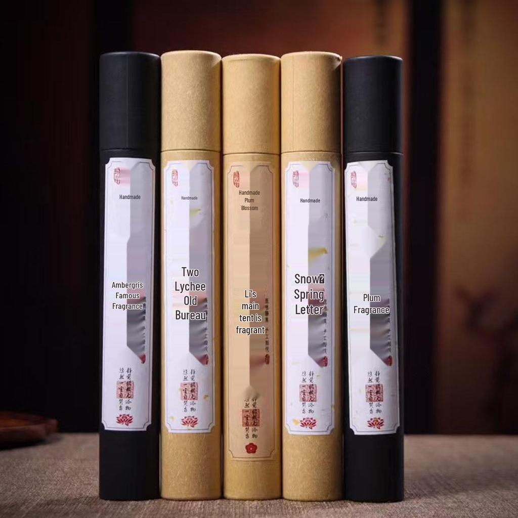 Handmade Plum Blossom Indoor Deodorizing Incense Sticks with Long-lasting Aroma, Cylindrical Packaging