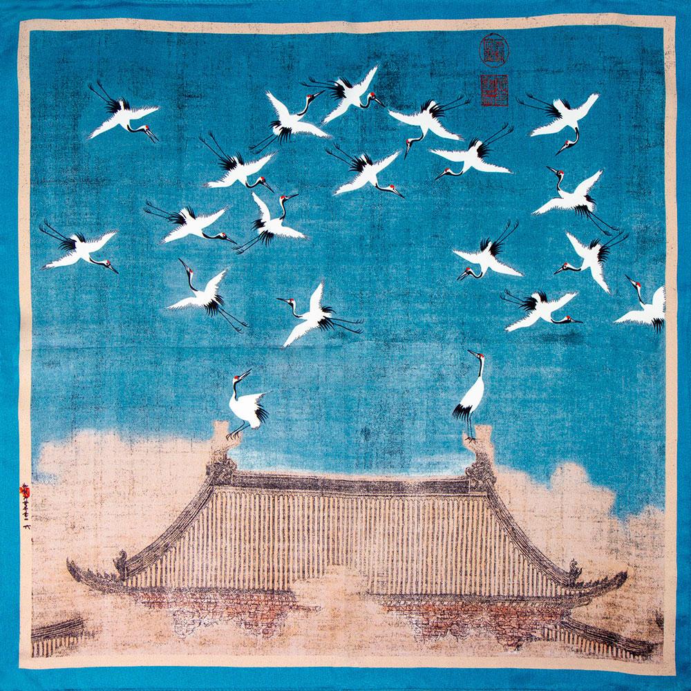 53cm 65cm 100% Natural Silk Smooth Scarves Muffler Female Customized Square Autumn Women's Shawl Hijab Friend Gift Kiss Painting