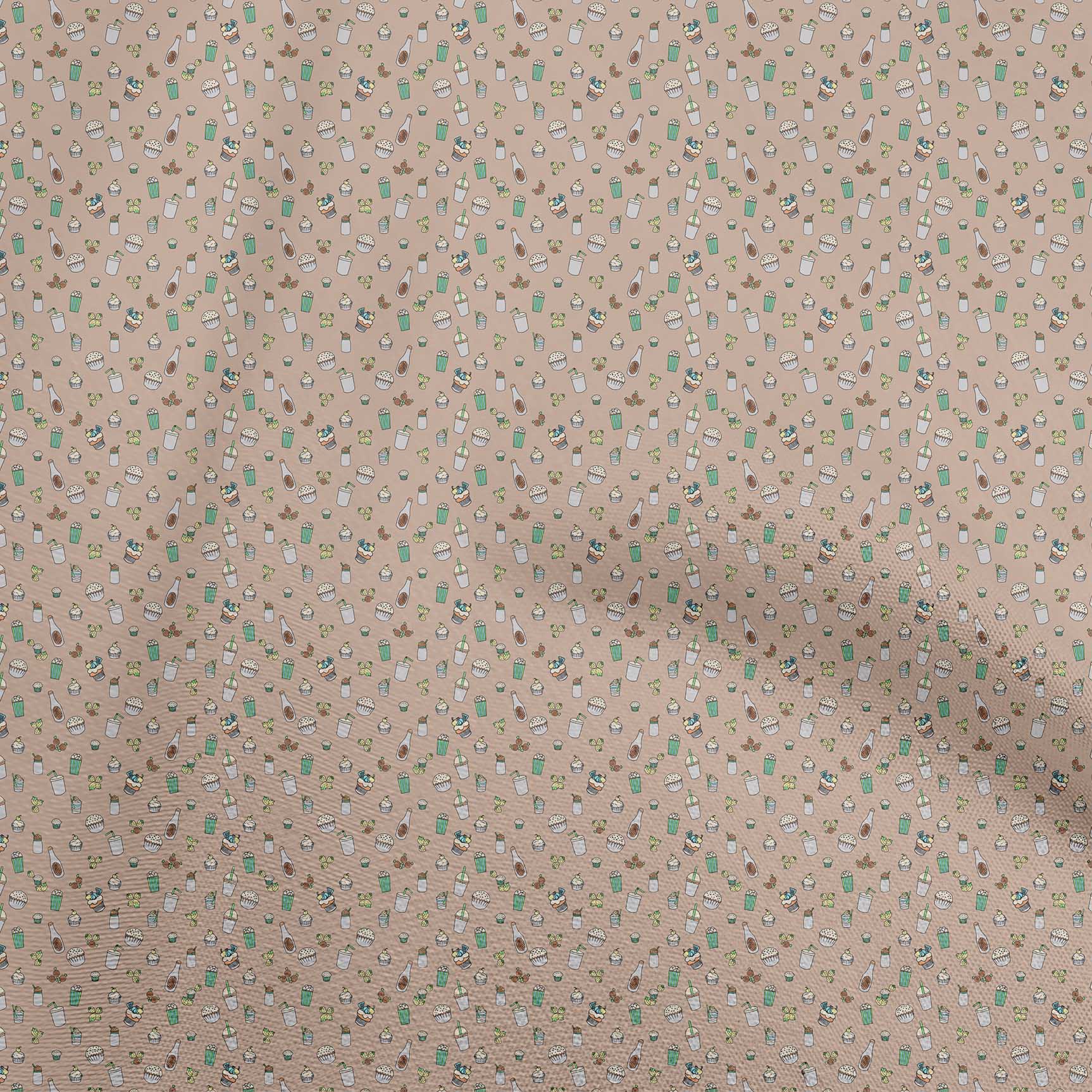 

OneOone Cotton Flex Light Mint Green Fabric Морозиво та кекси Швейні матеріали Тканина з принтом у дворі 40 дюймів 42 Inch Wide - Viscose Chiffon коричневий