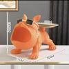 Bulldog Key Tray Stand 30CM Dog-shaped Ornament Entrance Storage Small Item Holder Resin Stylish Interior GlassesSealRemote Control Mens Birthday Gift