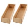 2 Pcs Bamboo Storage Box Square Ganizer Box Small Display Box Crafts Storage Container Home Ganization Drawer Ganizer Wooden Box