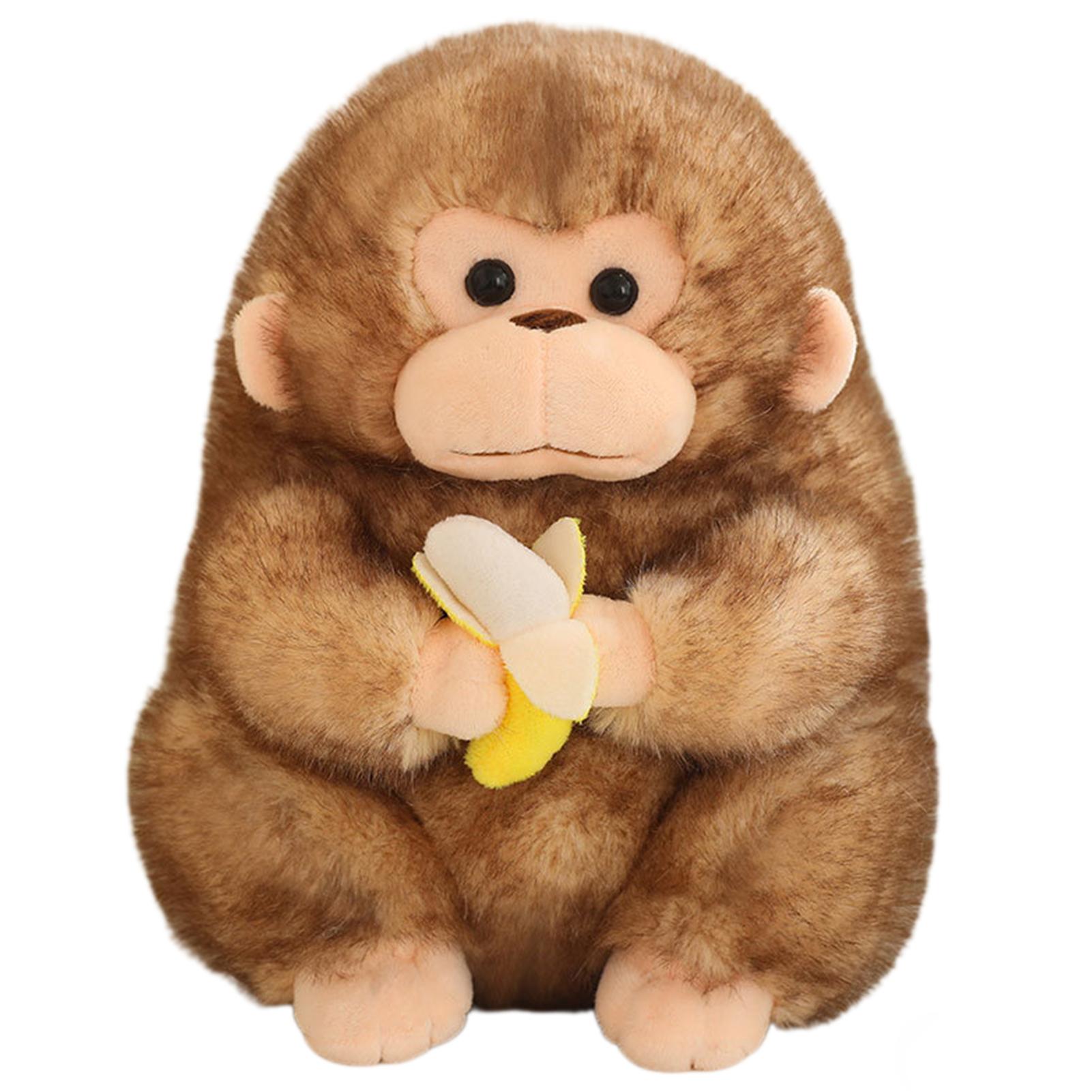 

Gorillas Ban-ana Monkey Doll Soft PP Cotton Filling Home Decor 23cm коричневый