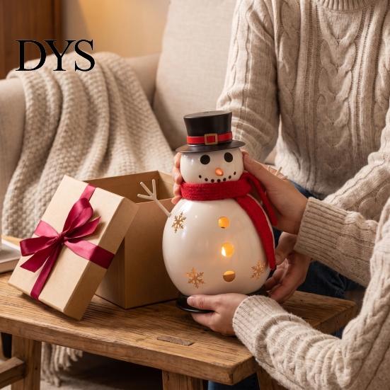 Indoor Party Atmosphere Decor Christmas Snowman Candle Holder, Iron Tealight Stand for Tabletop Decor, Unique Holiday Gift Family Festive Centerpiece