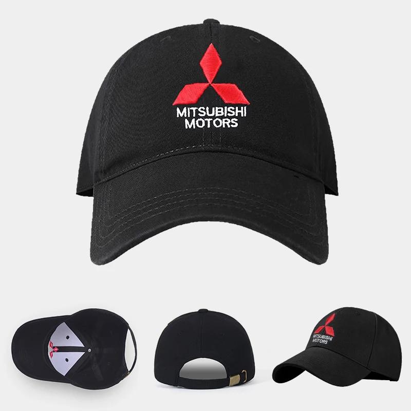 Car Logo Baseball Cap Adjustable Sports Hats Outdoor Summer Sun Hat For Mitsubishi Colt Xpander Triton Outlander Pajero Lancer