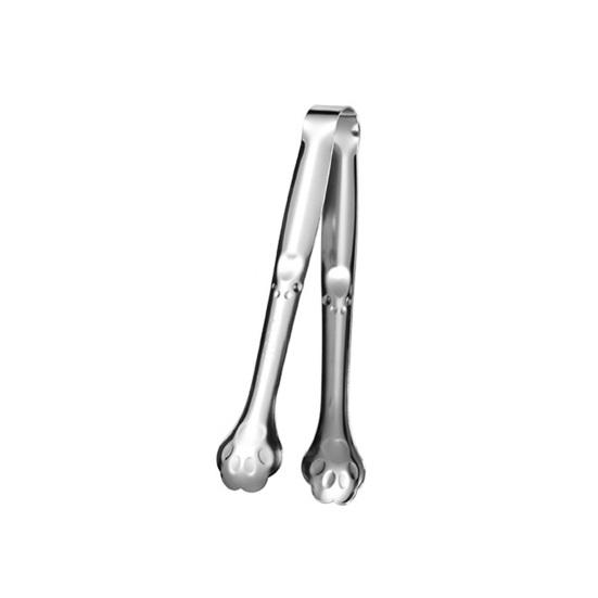 Jijijing Stainless Steel Clip Tongs, Cat Paw Shape, Durable Kitchen Utensils, Heat Resistant Appetizer for Snacks Dessert Ice Candy