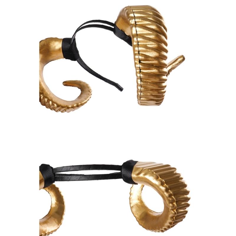 Halloween Witch Ox Horn Shape Headband Shoot Movie Demon Evil Hair Hoop Greek God Cosplay Party Costume Headpiece