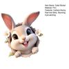 Yousheng Cute Bunny Toilet Sticker, Removable Peel And Stick Cartoon Rabbit Sticker, Self-Adhesive Bathroom Decal for Toilet Lid, Wall Decor