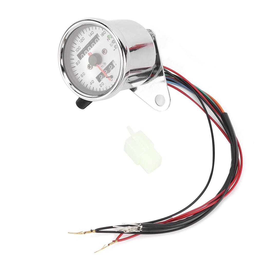 Motorcycle Meter Speedometer Odometer Gauge Turn Signal Headlight Indicator Vintage Steel 12V
