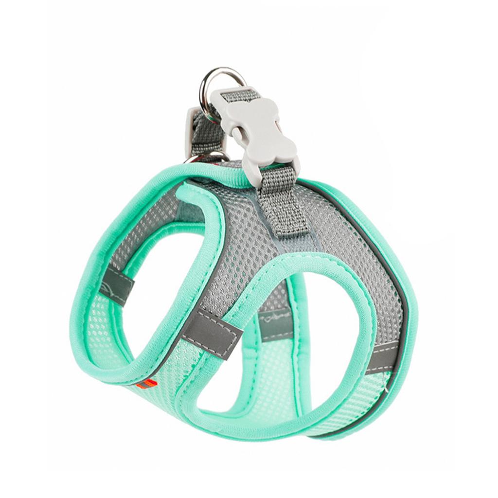 Pet Harness Leash Reflective Strip Hook and Loop Soft Fabric Pet Harness with Leash for Cat Dog