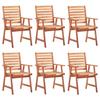 Garden Dining Chairs 6 Pcs with Cushions Solid Acacia Wood