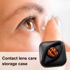 Creepy Eye Contact Lens Case Double Compartments Lens Holder with Mirror Tweezers Portable Storage Box for Makeup & Cosplay Accessories